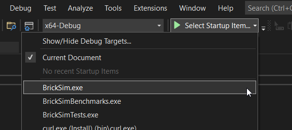 VS 2022 Select startup item